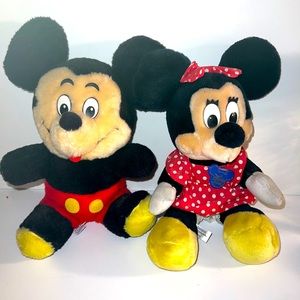 Vintage Disneyland Walt Disney World Original Mickey and Minnie Mouse Plush Doll